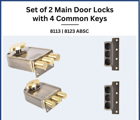 Europa Main Door Lock Model 81238113ABSC Combo Pack Antique Finish