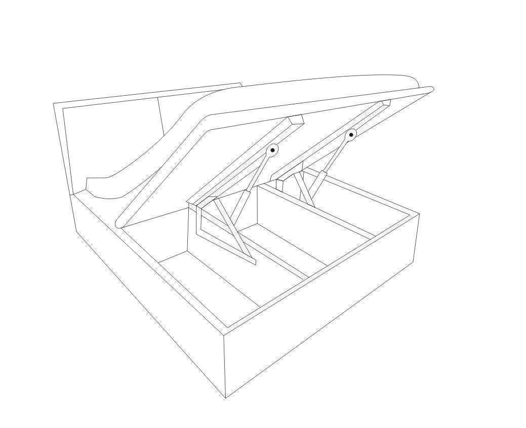 Bed Fitting 5' Feet Frame (5mm) Gas Pump 17" 150 Kg Capacity A147 Silver Finish DRT