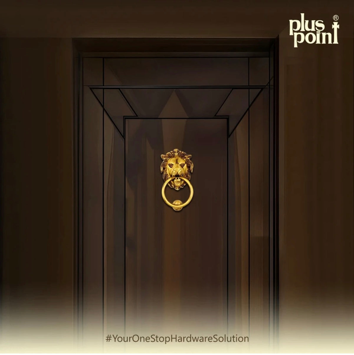 Door Knocker Lion 115mm Brass Material Coffee Antique Finish PP