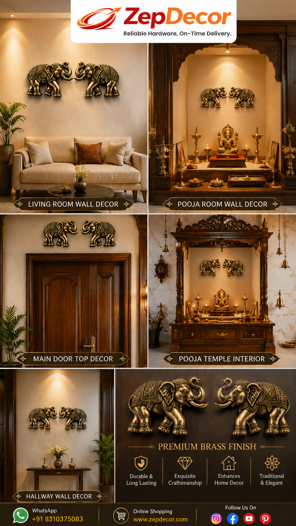 Brass Eravat Size 138mm Brass Material Coffee Antique Finish PP