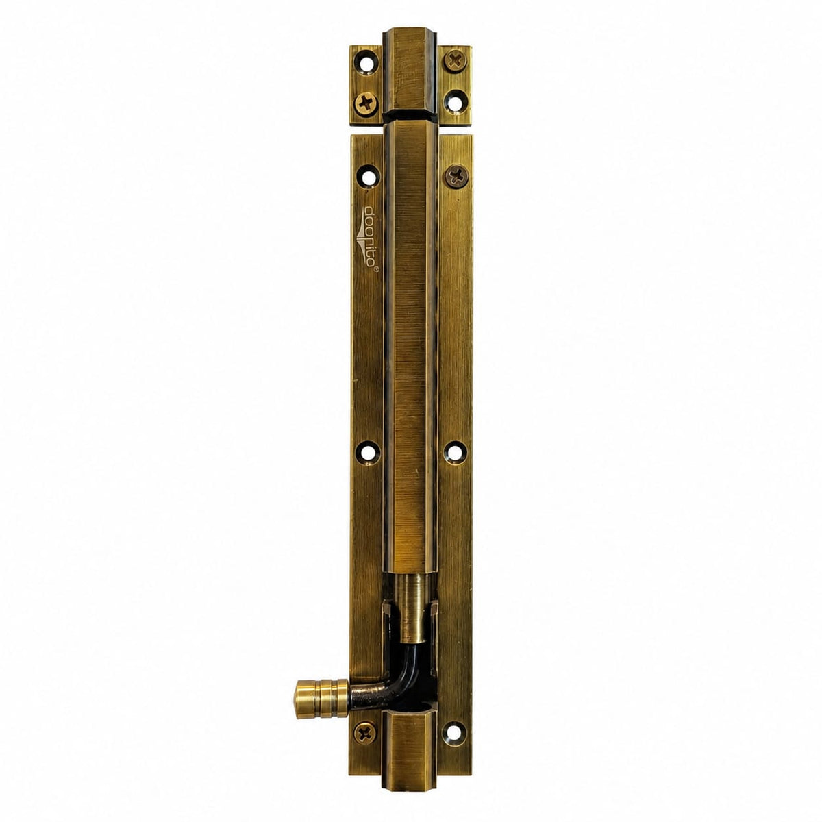 Tower Bolt 12mm Hex One-Piece-SS-Rod (Joint Less) Size 8" Aluminium Material Antique Finish A038 DRT
