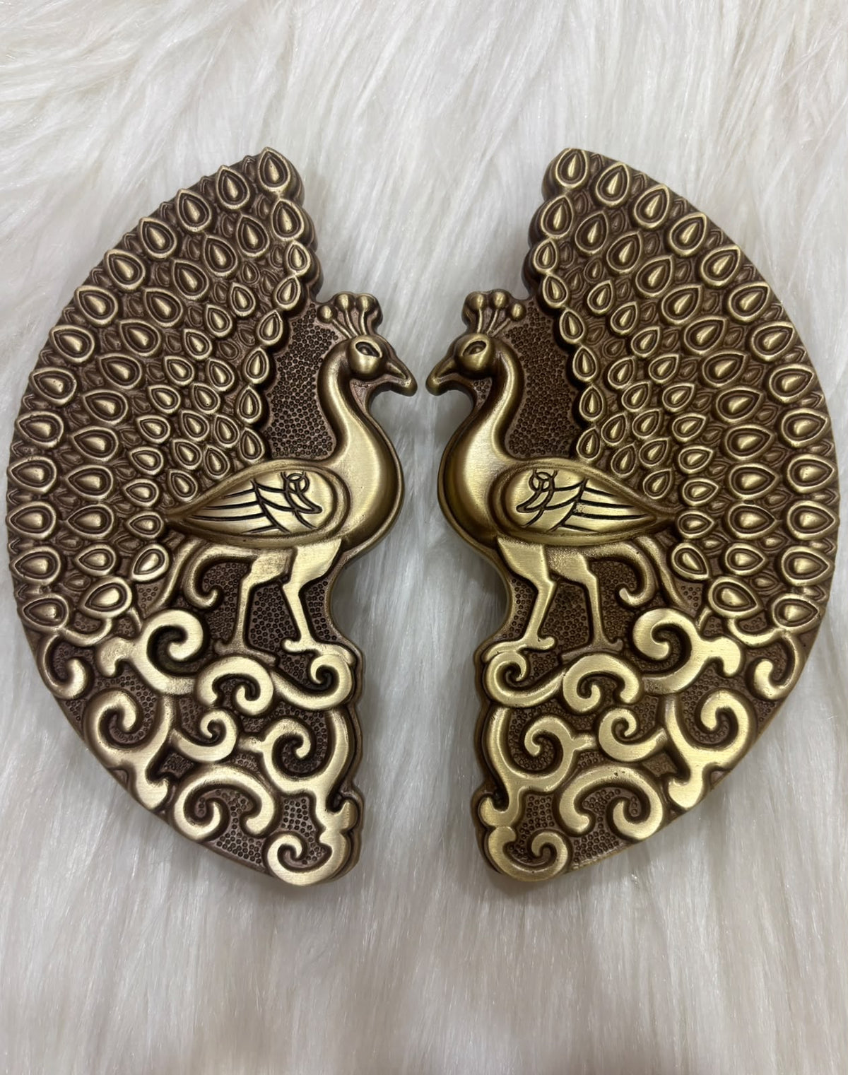 Brass Double Door Handle Mor 150mm Coffee Antique Finish Set(2 pcs) PBH201 PP