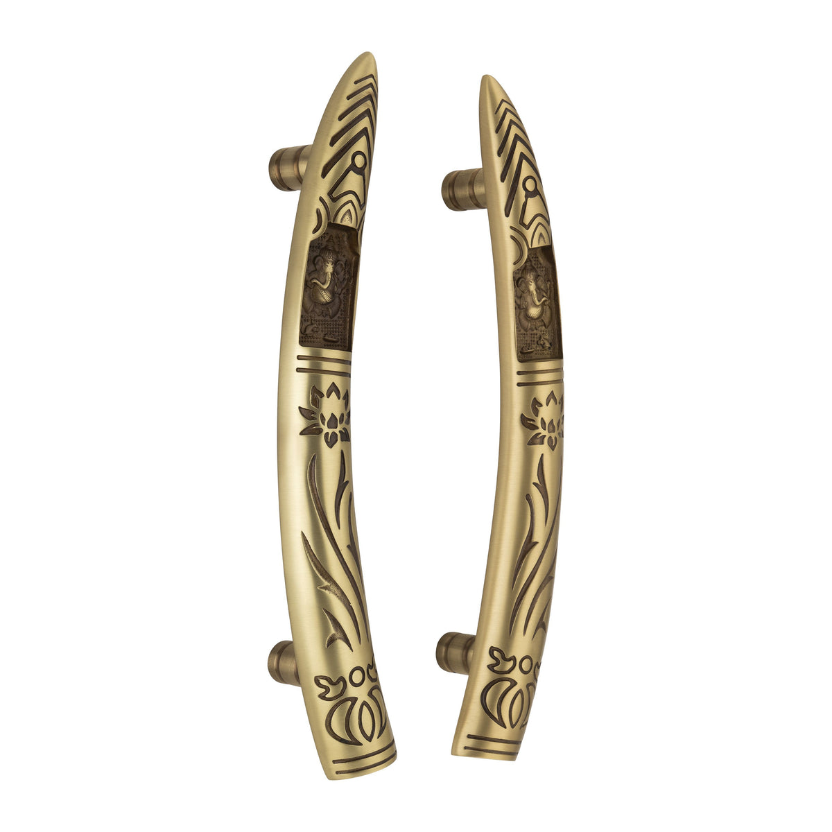 Brass Door Handle Size 250mm Model Gajanan Brass Material Antique Finish Set(2pcs) PP