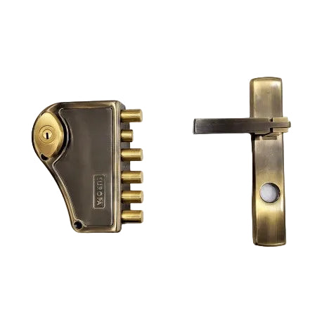Europa Main Door Lock H347AB LH 2CK Lockable Knob Antique Finish