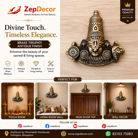 Brass Tirupati Ji 160x165mm Brass Material Antique Finish PP