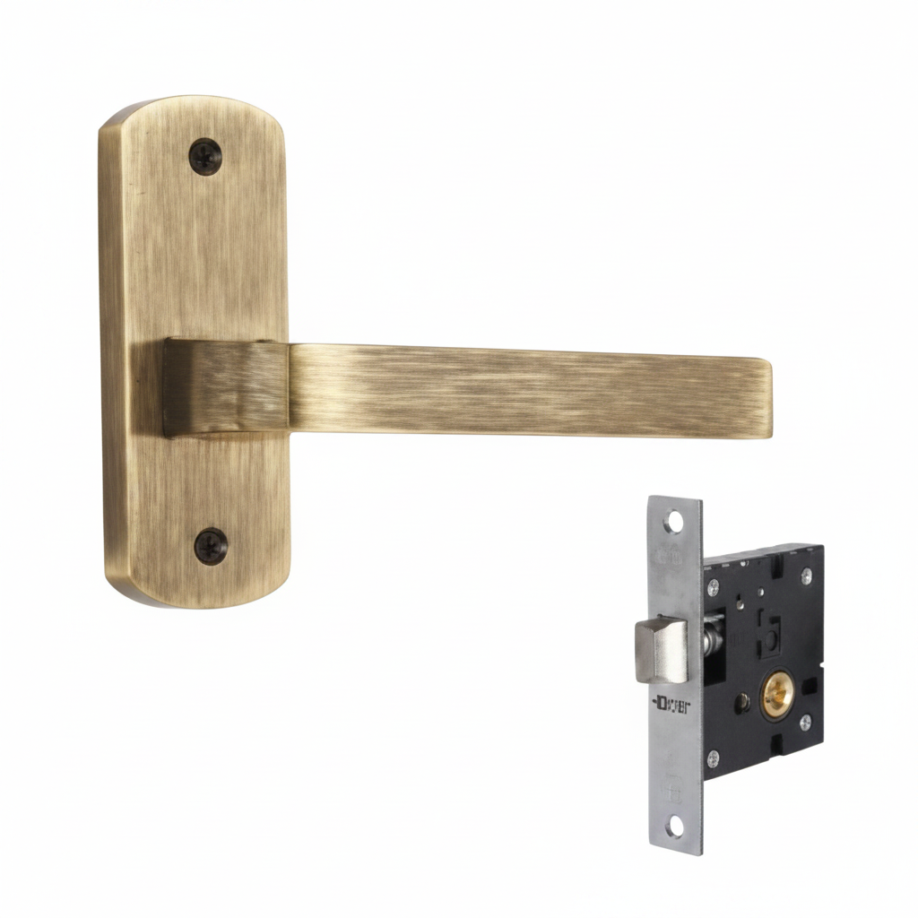 Europa Mortise Baby Lock Latch Combo Set 749AB Model B526B749AB Plate Latch 5" Antique Finish
