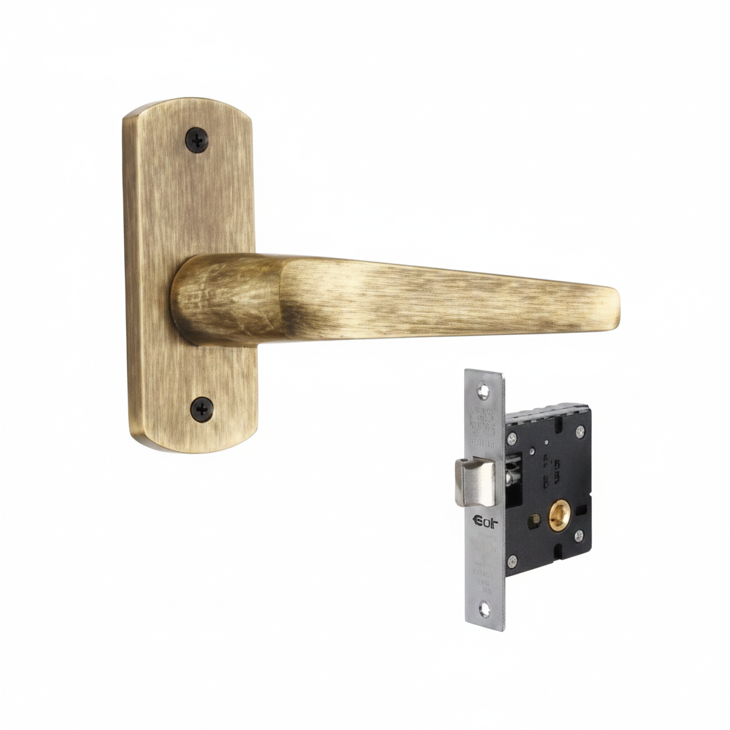 Europa Mortise Baby Lock Latch Combo Set 746AB Model B526B746AB Plate Latch 5" Antique Finish