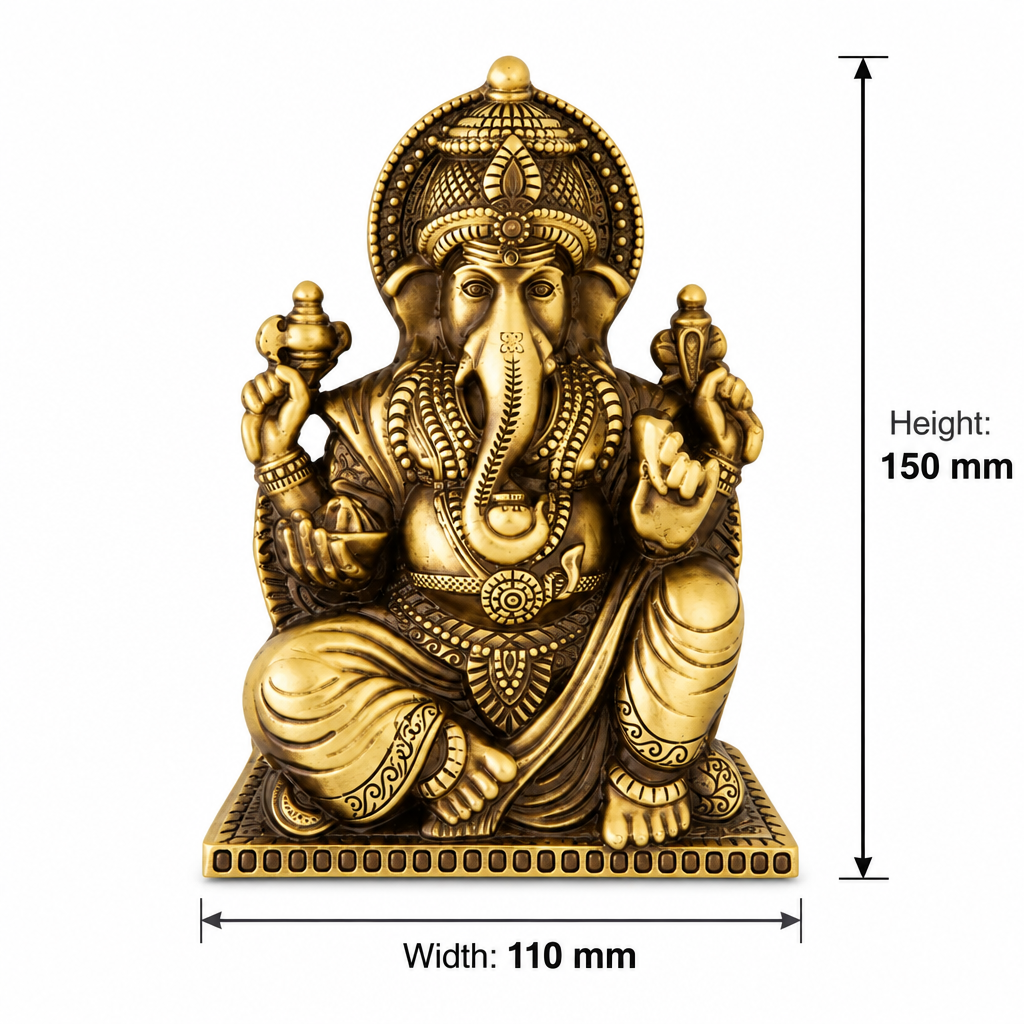 Brass Vignesh Statues Coffee Antique Finish PP