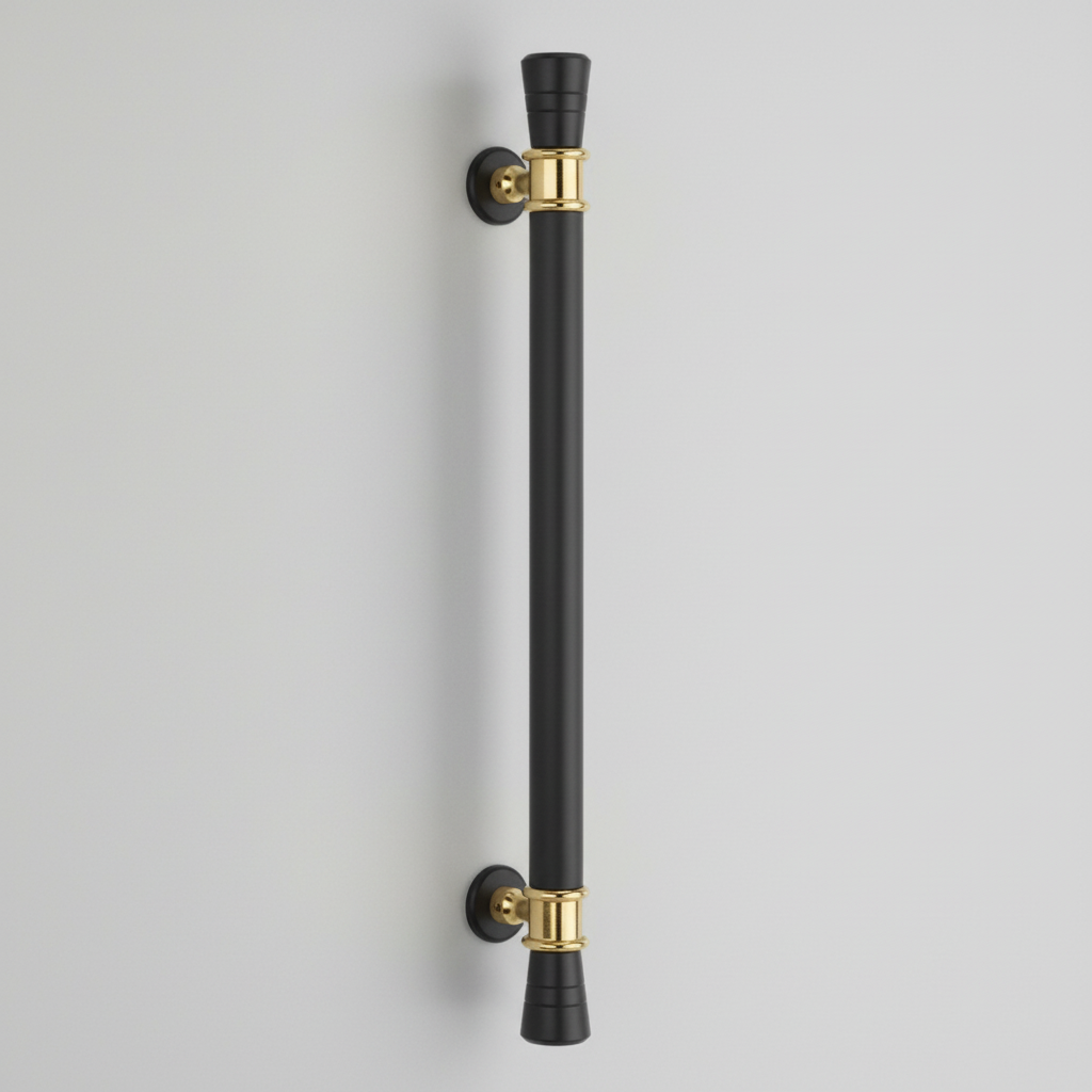Door Pull Handle PSH307 32x300mm SS Material Black Matt/PVD Gold Mirror Finish (BLK/PVD GLDmir) PP