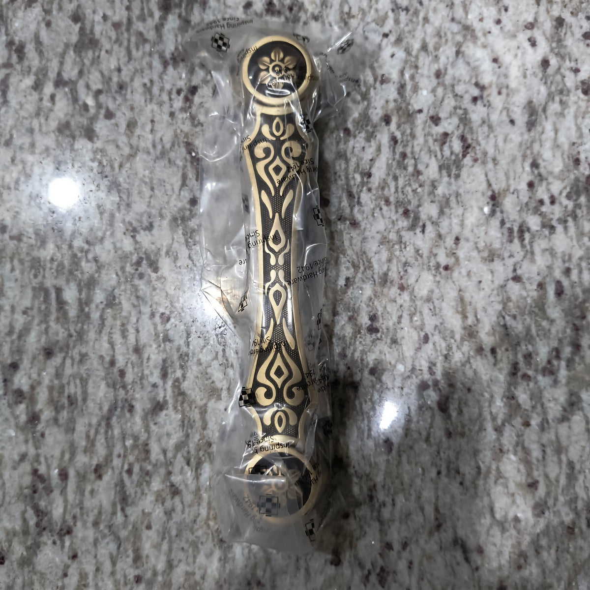 Brass Door Pull Handle Petals Antique Finish 200mm PP