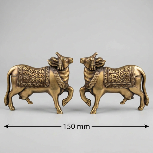 Brass Nandini Size 150mm Coffee Antique Finish Set(2 pcs) PP