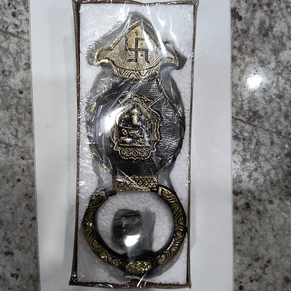 Brass Door Knocker Kamal Ganesh Antique 250mm Topline HR