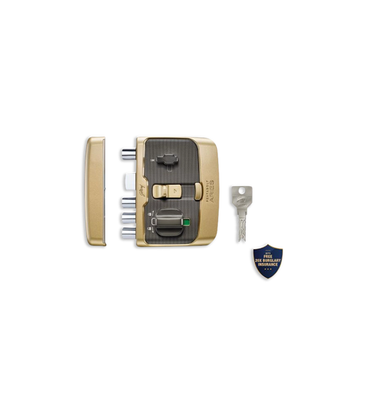 Godrej Main Door Rim Lock Pentabolt Aries 1CK DB Vegas Gold Finish Code 6363