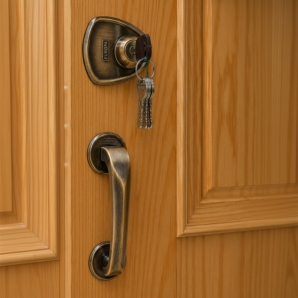 Europa Main Door Lock Model N911AB Nexen Deadbolt 1CK 20P HAN I/S (with Handle)