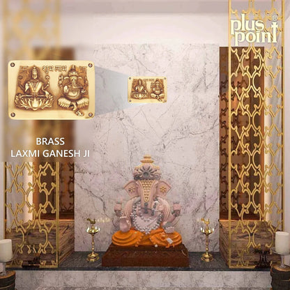Brass Laxmi and Ganapati Size 150x100mm Brass Material Antique Finish PP
