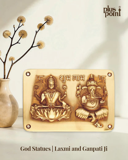 Brass Laxmi and Ganapati Size 150x100mm Brass Material Antique Finish PP