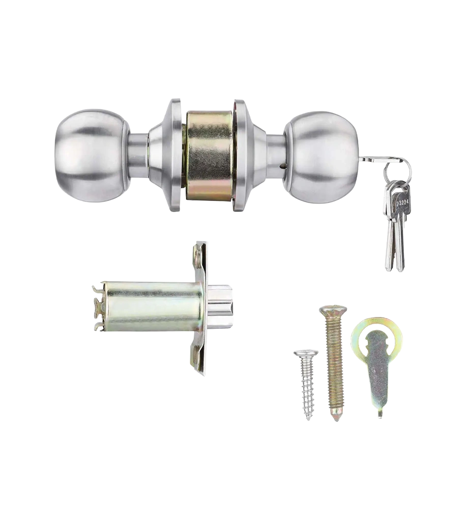 Godrej Door Cylindrical Lock Classic Cylindrical Lock with Key SS Finish 60mm Code 5808