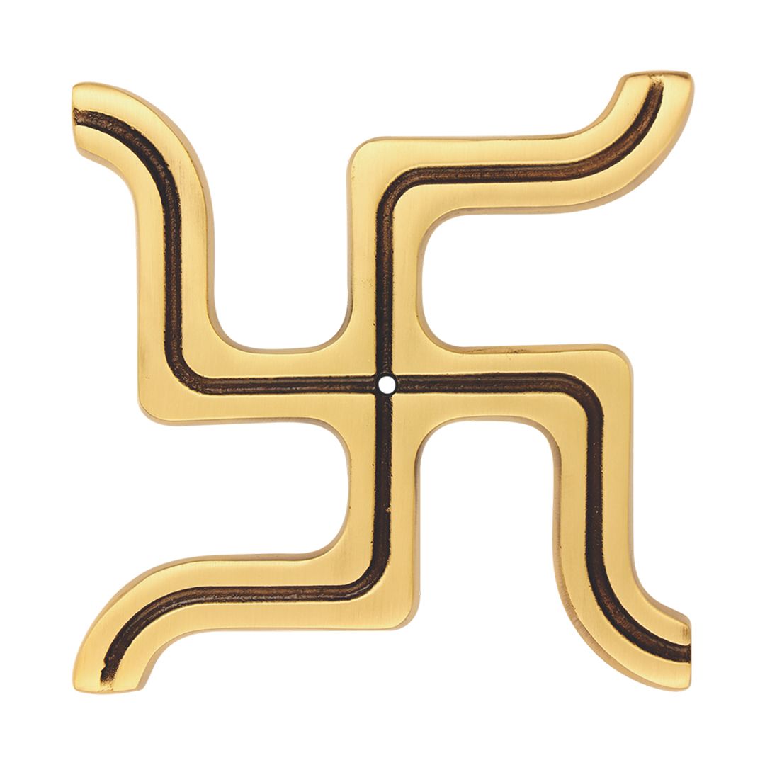 Swastik God Status 150x150mm Brass Material Antique Finish PP