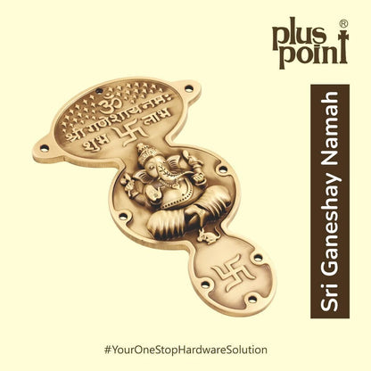 Sri Ganeshay Namah with Bell 208x129mm Brass Material Antique Finish PP