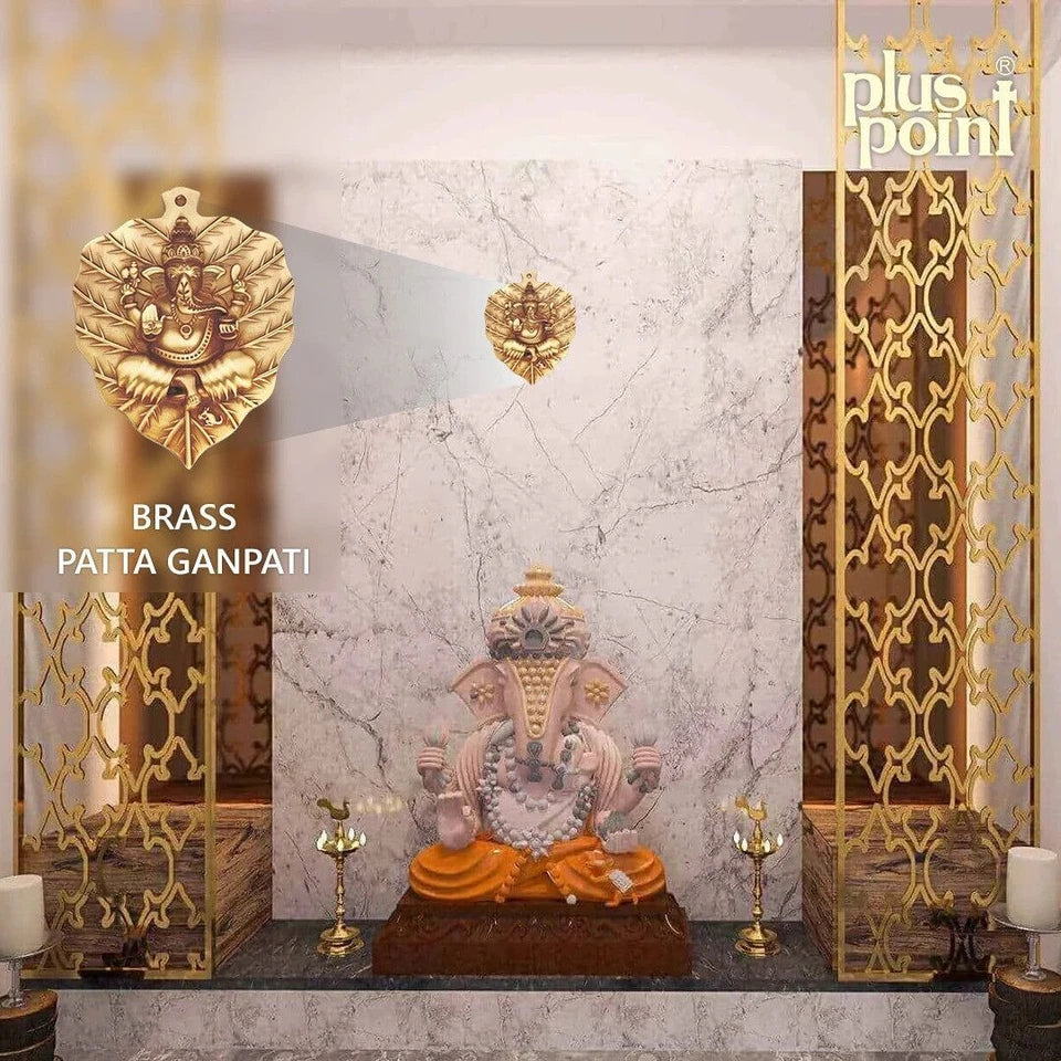 Brass Patta Ganesh ji 185x144mm Brass Material Antique Finish PP