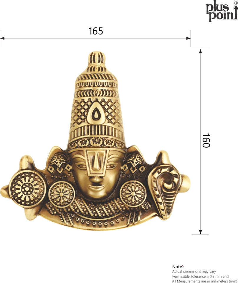Brass Tirupati Ji 160x165mm Brass Material Antique Finish PP