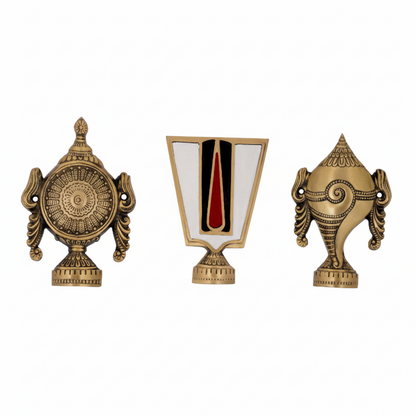 Brass Balaji 6" Shankh Chakra Tilak set HR