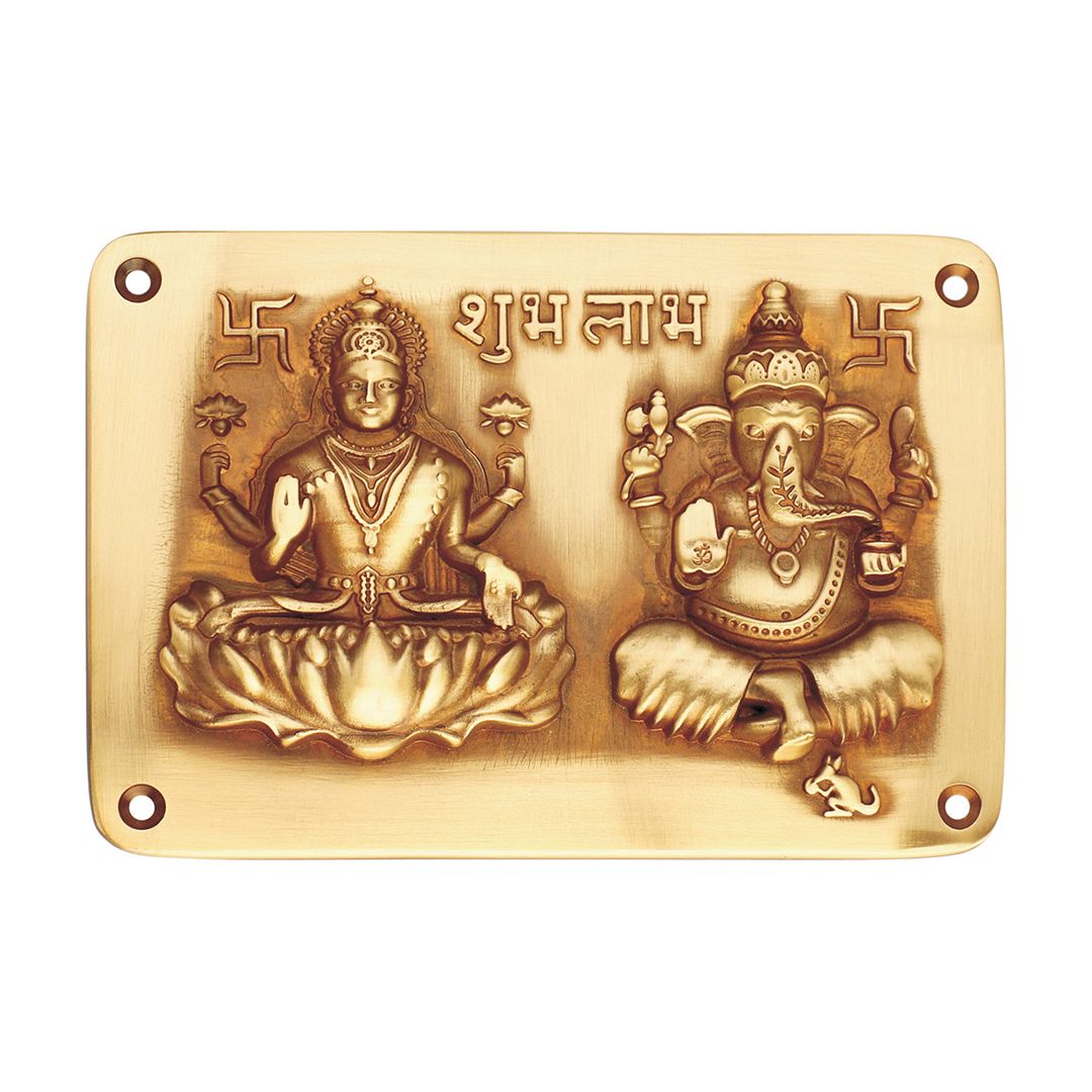 Brass Laxmi and Ganapati Size 150x100mm Brass Material Antique Finish PP
