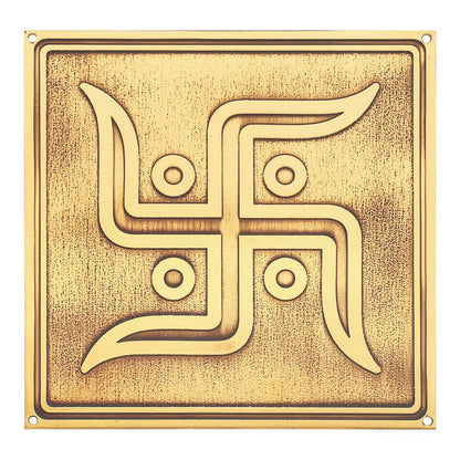 Brass Strip Plate Swastik 150mm x 150mm Brass Material Antique Finish PP