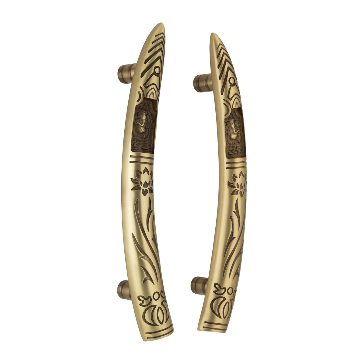 Brass Door Handle Size 250mm Model Gajanan Brass Material Antique Finish Set(2pcs) PP