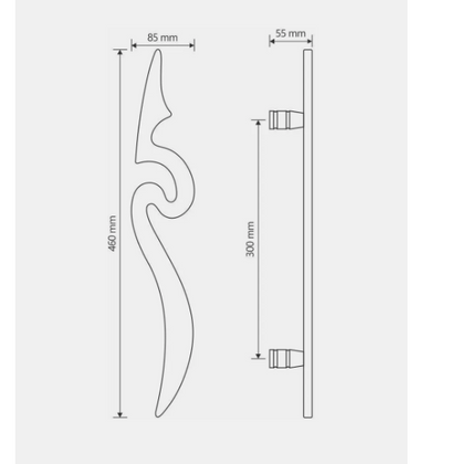 Door Handle Model Arrow Size 300mm Antique Finish PP