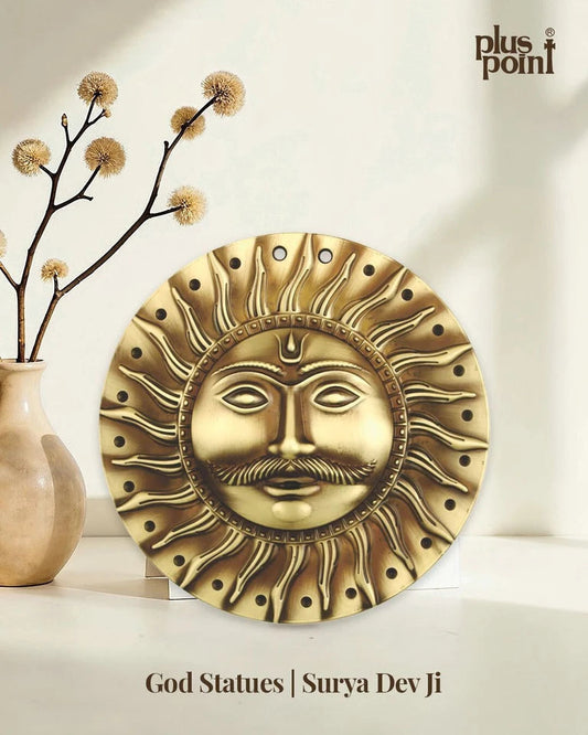 Brass Surya Dev Ji 153mm Brass Material Antique Finish PP