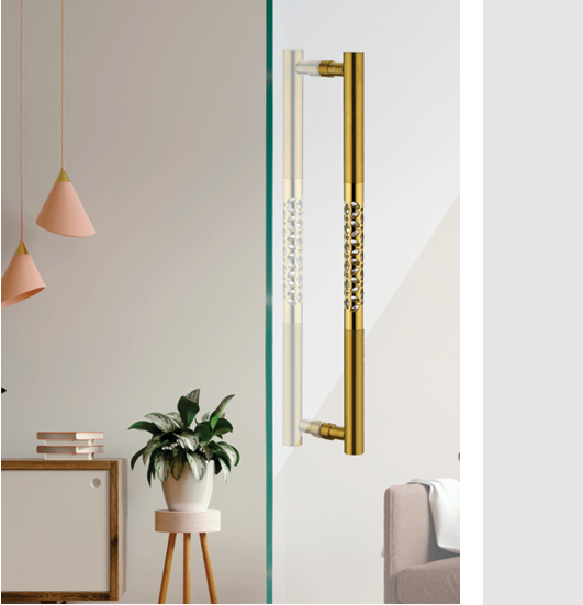 Shinex Main Door Handle 350mm Gold Finish SN308