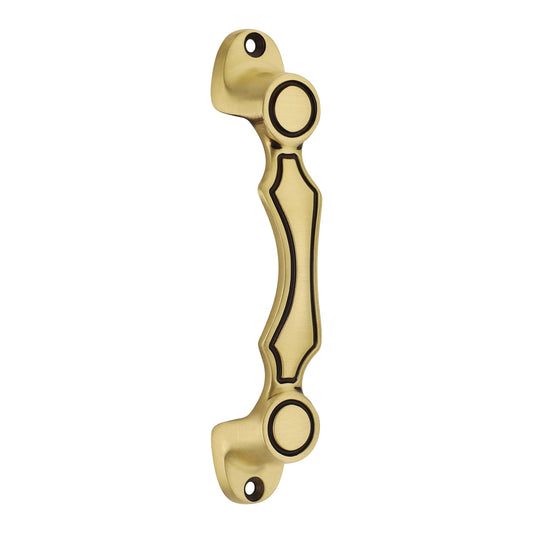 Brass Door Handle Calice Antique Finish 165mm Front Screws PP