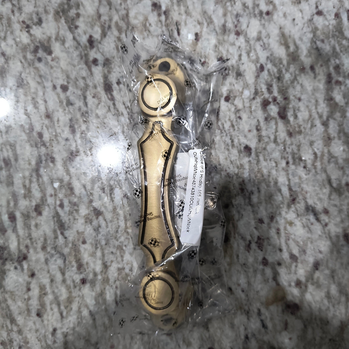 Brass Door Handle Calice Antique Finish 165mm Front Screws PP
