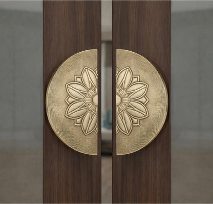 Double Door Handle Rose 6" Brass Material Antique Finish BS