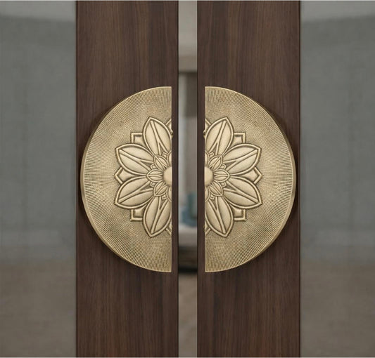 Double Door Handle Rose 6" Brass Material Antique Finish BS