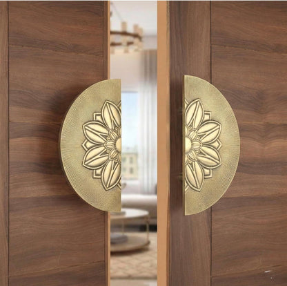 Double Door Handle Rose 6" Brass Material Antique Finish BS