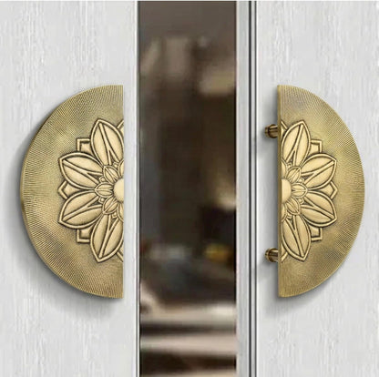 Double Door Handle Rose 6" Brass Material Antique Finish BS