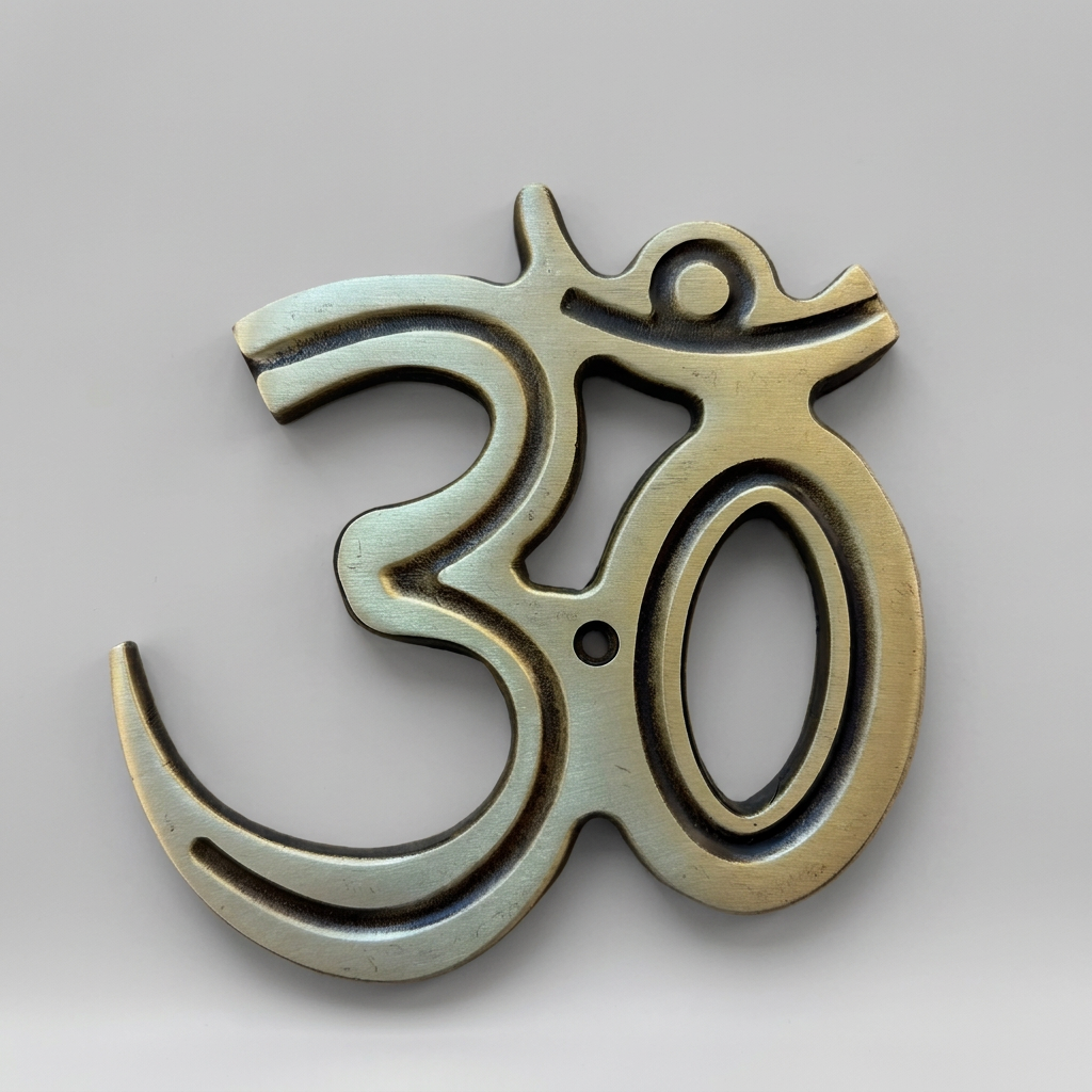 Brass OM God Status 90x90mm Coffee Antique Finish PP