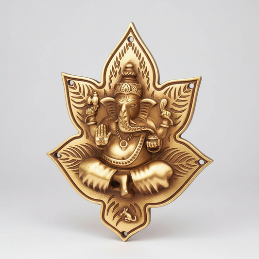 Kamal Ganpati Ji 185x172mm Brass Material Antique Finish PP