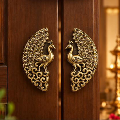 Brass Double Door Handle Mor Coffee Antique Finish Set(2 pcs) PBH201 PP