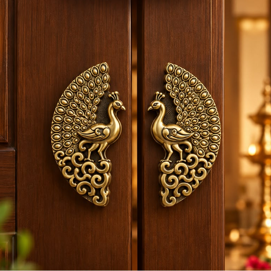 Brass Double Door Handle Mor Coffee Antique Finish Set(2 pcs) PBH201 PP