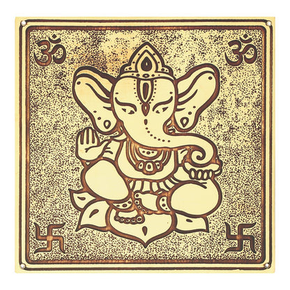 Brass Strip Plate Ganpati Brass Strip 200x200mm Brass Antique PP