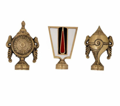 Brass Balaji 6" Shankh Chakra Tilak set HR