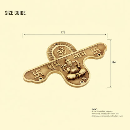 Brass Shubh Labh God Status 176x114mm with Bell(2pcs) Antique Finish PP