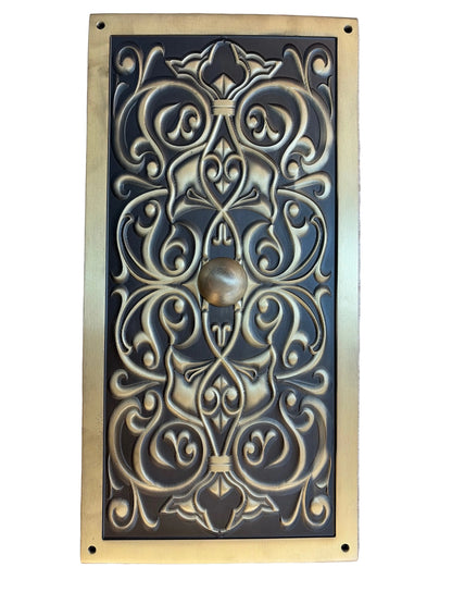 Brass Decorative Plate 14”X7”Antique Finish for Wooden Main Door C2