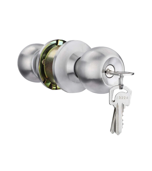 Godrej Door Cylindrical Lock Classic Cylindrical Lock with Key SS Finish 60mm Code 5808