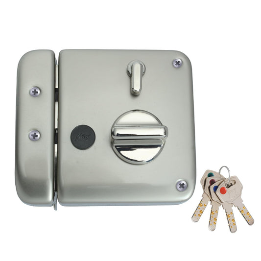Godrej Main Door Rim Lock Ultra XL+ Tribolt 1CK DB Satin Nickel Finish Code 6088