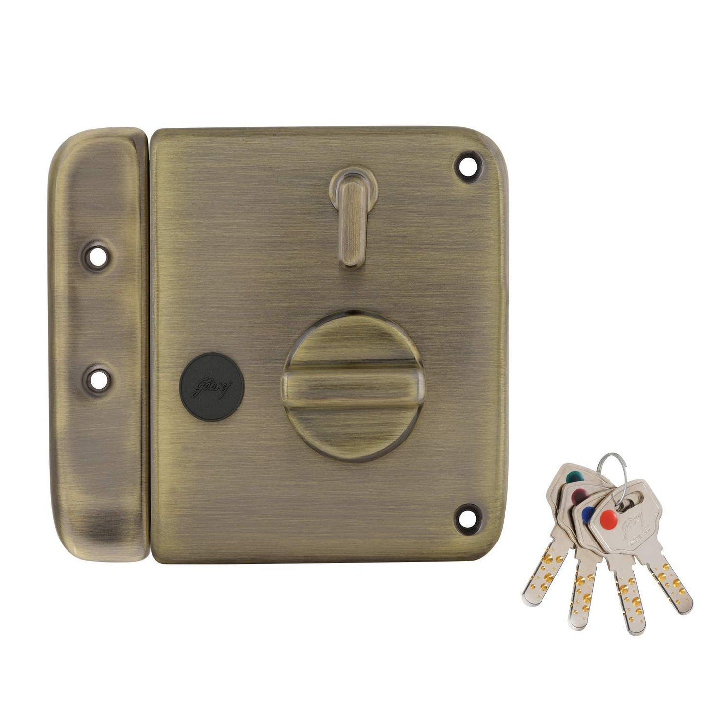 Godrej Main Door Rim Lock Ultra XL+ Tribolt 1CK DB Antique Brass Finish Code 6089
