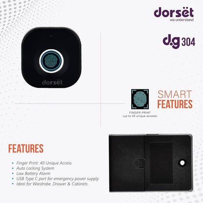 Dorset Digital Drawer Lock ZAP DG304 Black